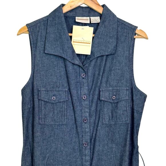 Dead Stock K-Mart Expressions Size 16 Sleeveless Denim Jean Shirt Dress - Picture 2 of 7